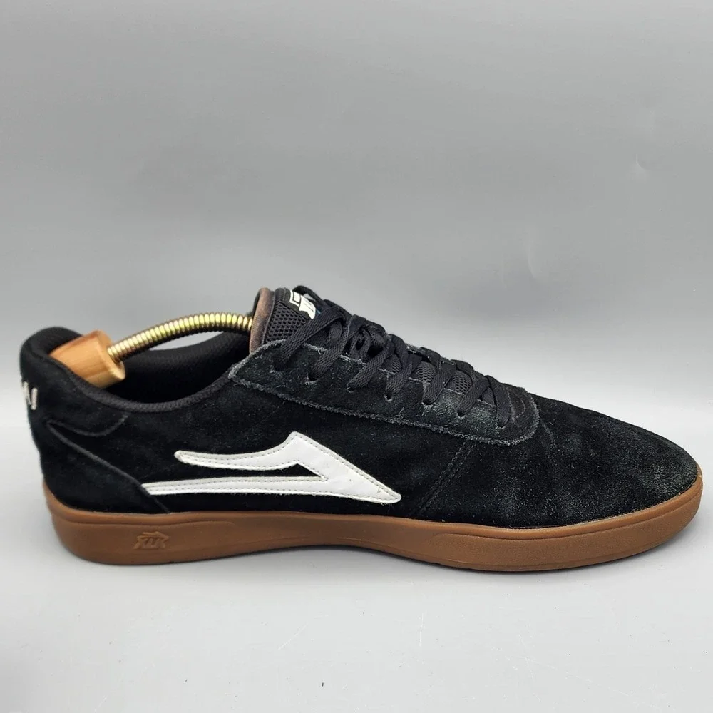 Lakai Manchester XLK Skate Shoes Sz 12 Black Suede White Gum Sole MS120-0200-B00